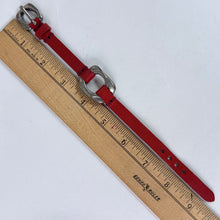 Load image into Gallery viewer, UNOde50 Trunk Show Exclusive Red Leather &amp; Silver Plate Buckle Bracelet
