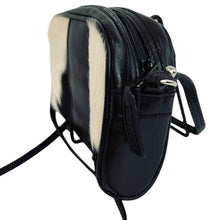 Load image into Gallery viewer, Leather Black &amp; White Cowhide Crossbody Bag
