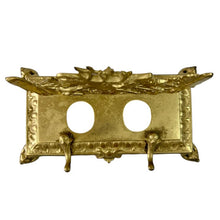 Load image into Gallery viewer, Antique Dogs Hunting Stag Elk Bradley And Hubbard Double Inkwell
