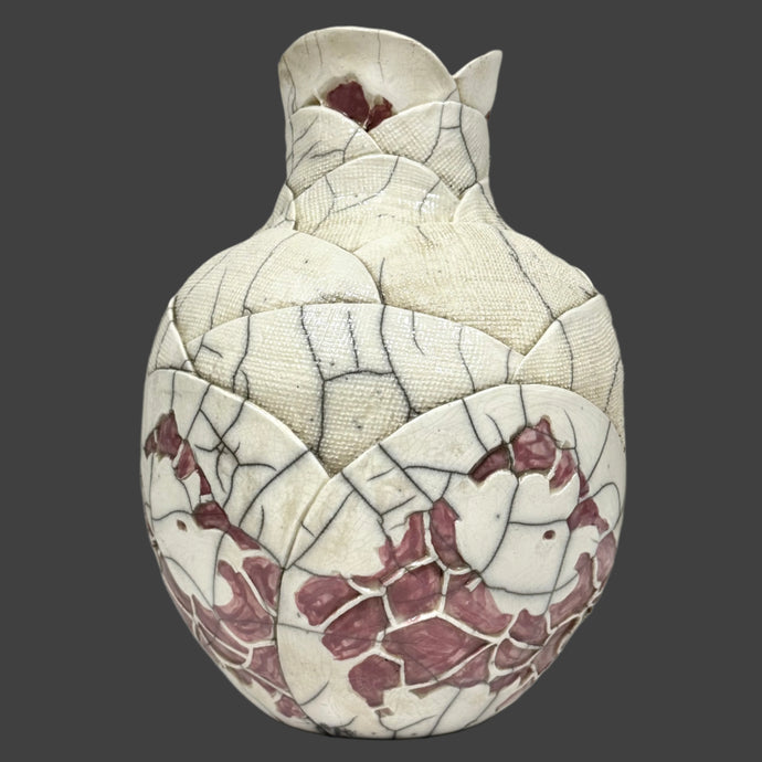 Crackle & Glaze Raku Vase