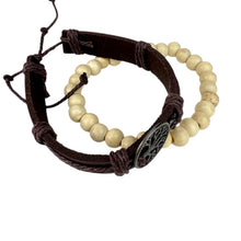 Load image into Gallery viewer, Tree of Life Leather Bracelet Set
