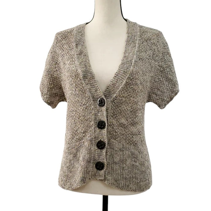 90's Classique Entier V-Neck Knit Button Up Blouse Size Small