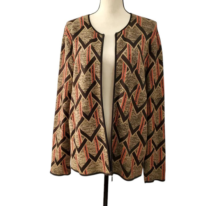 VTG 90s Geometric Knit Cardigan Large/ XL 