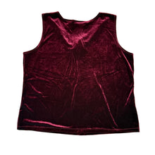 Load image into Gallery viewer, VTG 90s Burgundy Velvet V Neck Sleeveless Top Size XL
