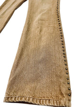 Load image into Gallery viewer, Lauren RL Tan Western Studded Mid Rise Bootcut Jeans Size 2P
