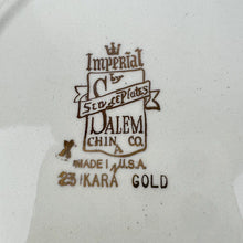 Load image into Gallery viewer, Imperial Salem China Co 23 Karat Gold Service Plate Carriage
