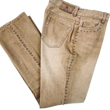 Load image into Gallery viewer, Lauren RL Tan Western Studded Mid Rise Bootcut Jeans Size 2P
