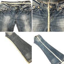 Load image into Gallery viewer, Miss Me Rhinestone Pockets Boot Cut Jeans Size 28&quot;
