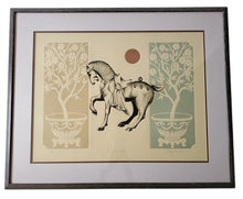 Load image into Gallery viewer, Tang Horse Signed &amp; Numbered Lithograph 11/350 Matted &amp; Framed Chinese Artwork 
