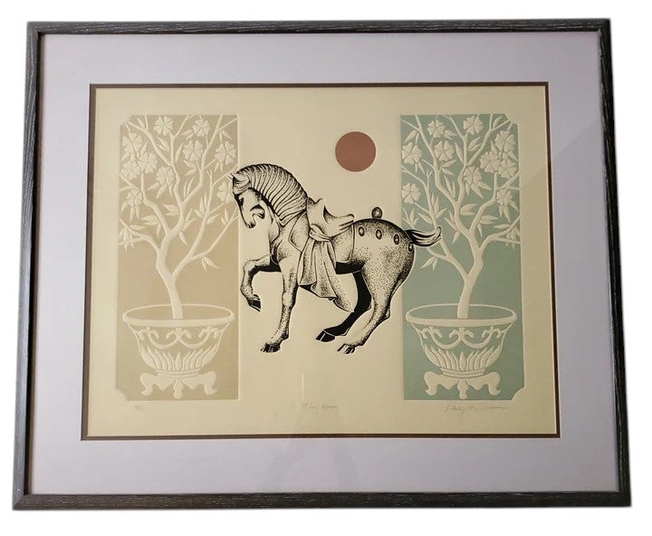 Tang Horse Signed & Numbered Lithograph 11/350 Matted & Framed Chinese Artwork 