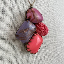 Load image into Gallery viewer, David Aubrey Fine Chain Pink Pendant Necklace 15&quot;

