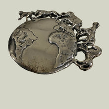 Load image into Gallery viewer, Vintage 925 Silver Safari Earth Dual Pendant Brooch
