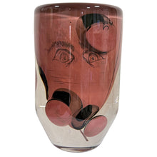Load image into Gallery viewer, Mark Sudduth Signed Studio Art Glass Face Vase Heavy Abstract Sculptural
