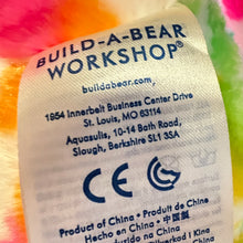 Load image into Gallery viewer, 2018 White Build A Bear BAB 16&quot; Rainbow Hearts White Stuffed Plush Animal
