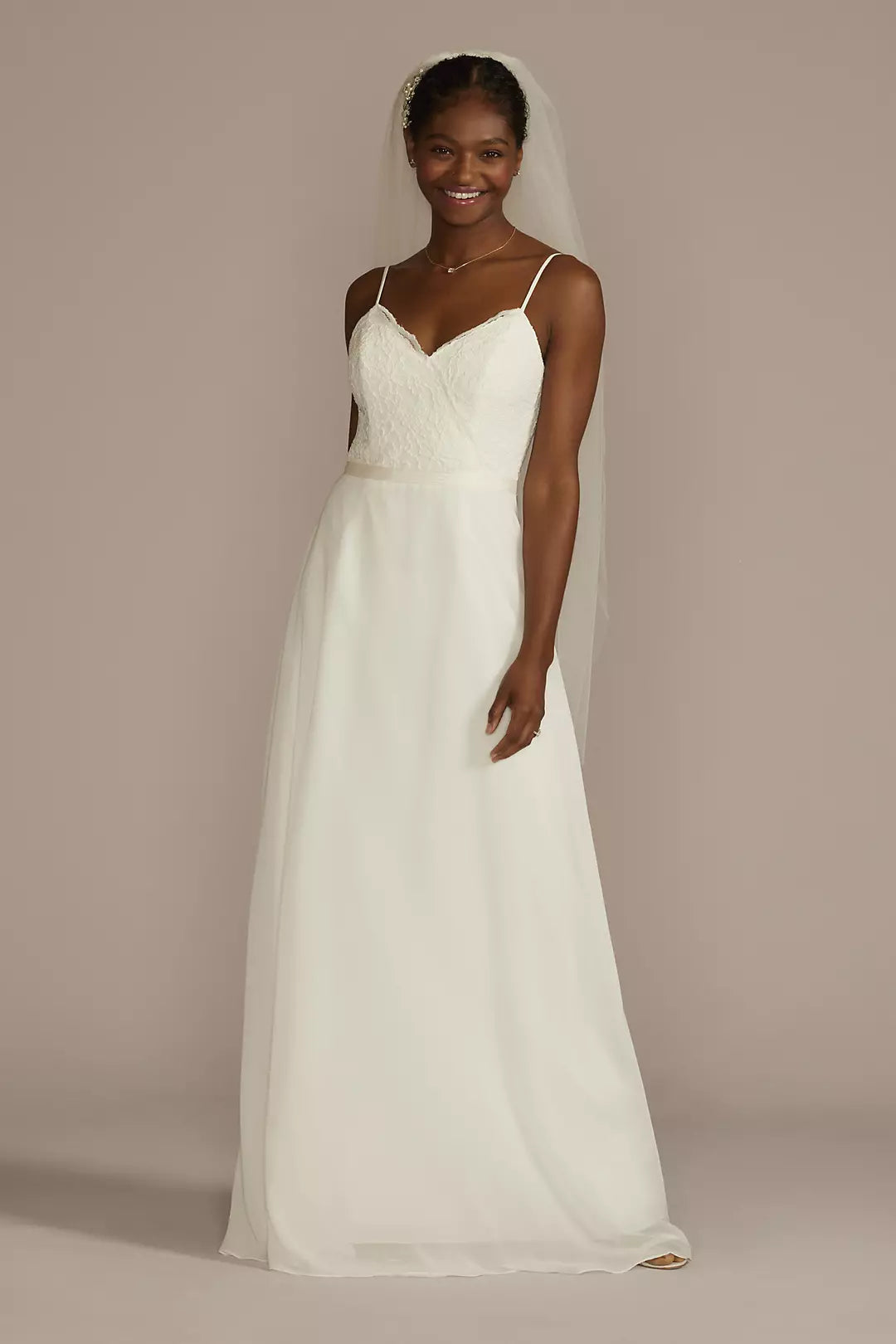 Lace Bodice A-line Wedding Dress Size 10