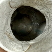 Load image into Gallery viewer, Crackle &amp; Glaze Raku Pottery Vase Signed by Elaine Xenelis Fuller
