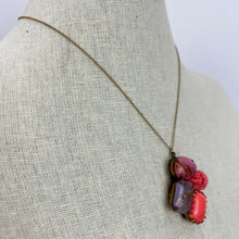Load image into Gallery viewer, David Aubrey Fine Chain Pink Pendant Necklace 15&quot;
