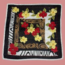 Load image into Gallery viewer, VTG Fantazi Black Floral Scarf Needle lace trim

