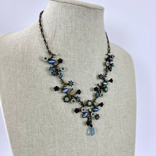 Load image into Gallery viewer, Vintage Blue Floral Statement Necklace
