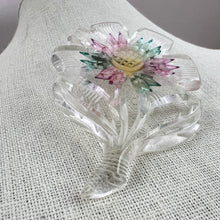 Load image into Gallery viewer, Vintage Acrylic Flower Power Brooch 3.5”
