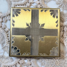 Load image into Gallery viewer, 1950s Dorset Fifth Avenue Two-Tone Floral Cross Powder Compact
