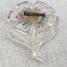 Load image into Gallery viewer, Vintage Acrylic Flower Power Brooch 3.5”
