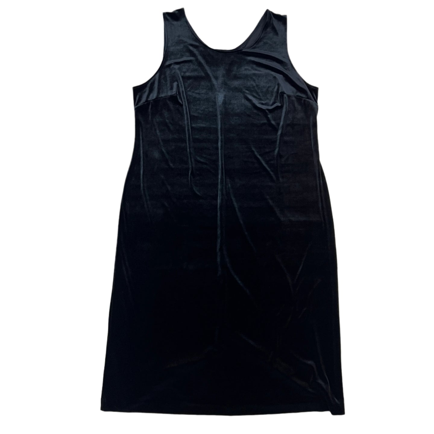 Long Black Sleeveless Velvet Dress Size 2XL