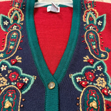 Load image into Gallery viewer, VTG 90s Embroidered Wool Blend Cardigan Size Small
