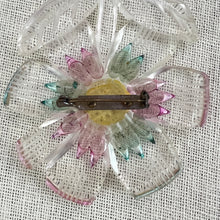 Load image into Gallery viewer, Vintage Acrylic Flower Power Brooch 3.5”
