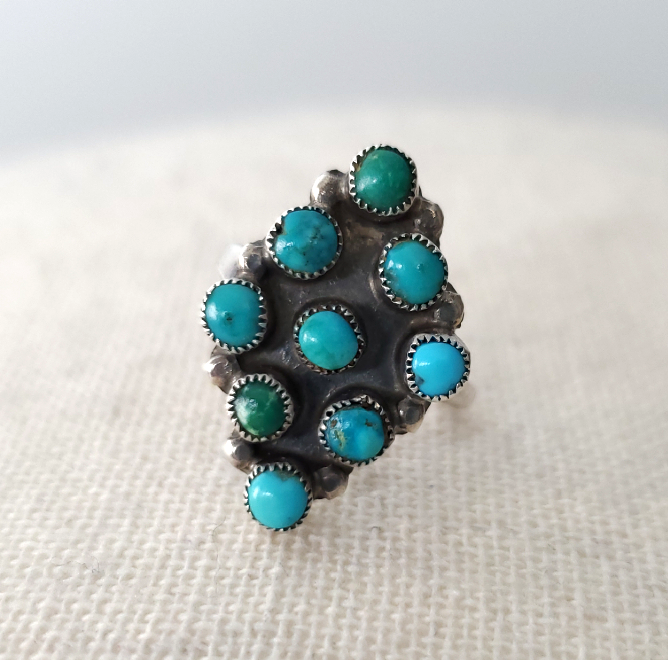 Vintage 925 Turquoise Snake Eye Ring Size 5
