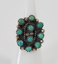 Load image into Gallery viewer, Vintage Sterling Silver Turquoise Snake Eye Ring - Size 5.5
