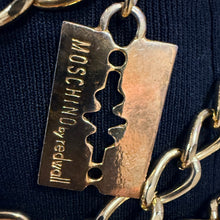 Load image into Gallery viewer, Moschino 1990s Gold Charm Chain Belt Peace Razor Heart Pearl
