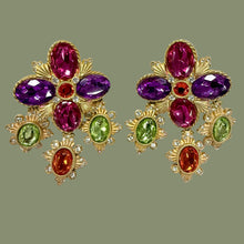 Load image into Gallery viewer, 80s 90s Gerard Yosca NY Large Bold Gold Statement Clip On Earrings
