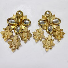 Load image into Gallery viewer, 80s 90s Gerard Yosca NY Large Bold Gold Statement Clip On Earrings
