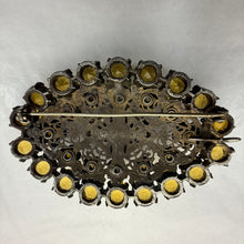 Load image into Gallery viewer, Antique Filigree Citrine Glass Sash Brooch
