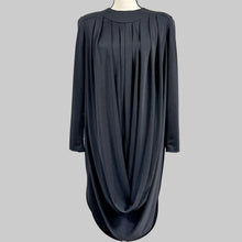 Load image into Gallery viewer, Vintage 80s Avant-Garde Sculptural Draped Black Dress Medium
