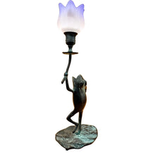 Load image into Gallery viewer, Vintage Figural Frog Holding Tulip Flower Candle Holder
