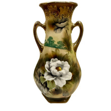 Load image into Gallery viewer, Antique Royal Nippon Hand Painted Floral Vase Gold Gilt Double Handle 12"
