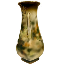 Load image into Gallery viewer, Antique Royal Nippon Hand Painted Floral Vase Gold Gilt Double Handle 12"
