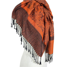 Load image into Gallery viewer, Pashmina Silk Paisley Fringe Wrap Scarf
