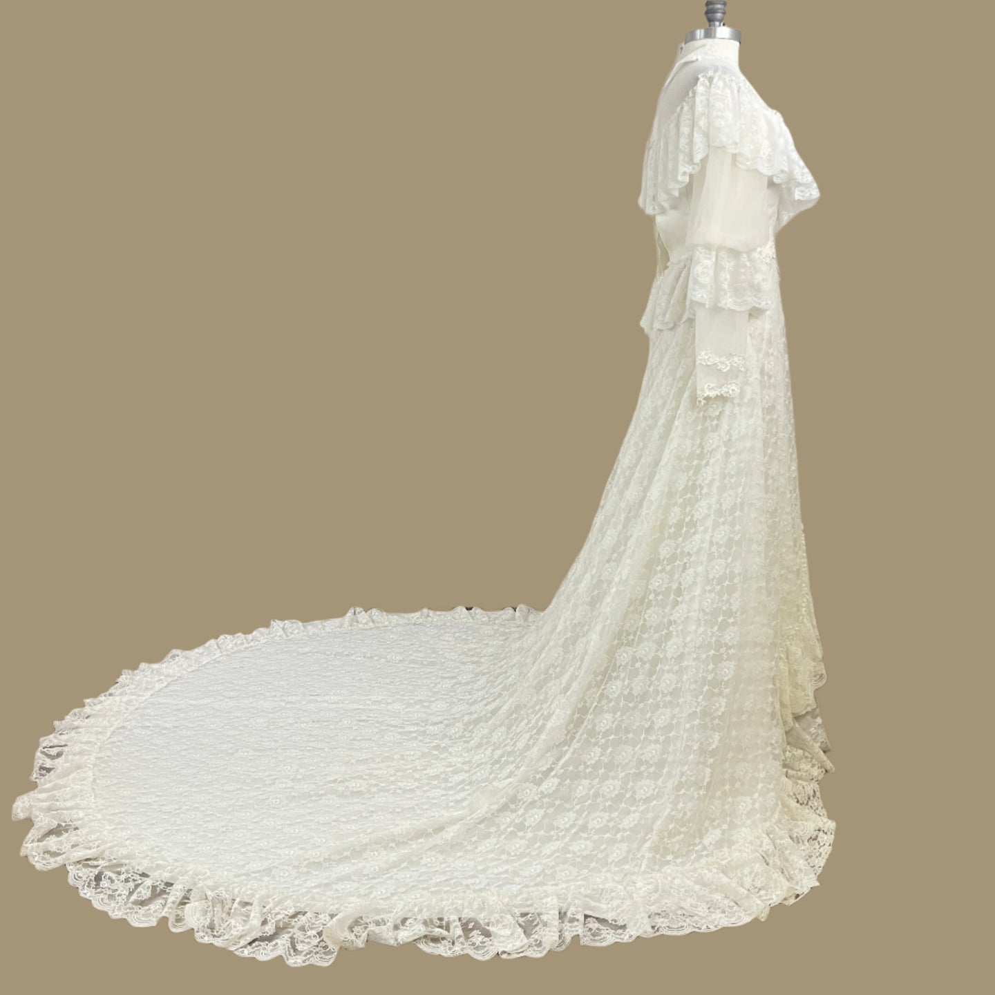 Vintage Bohemian Lace Wedding Dress Size XS