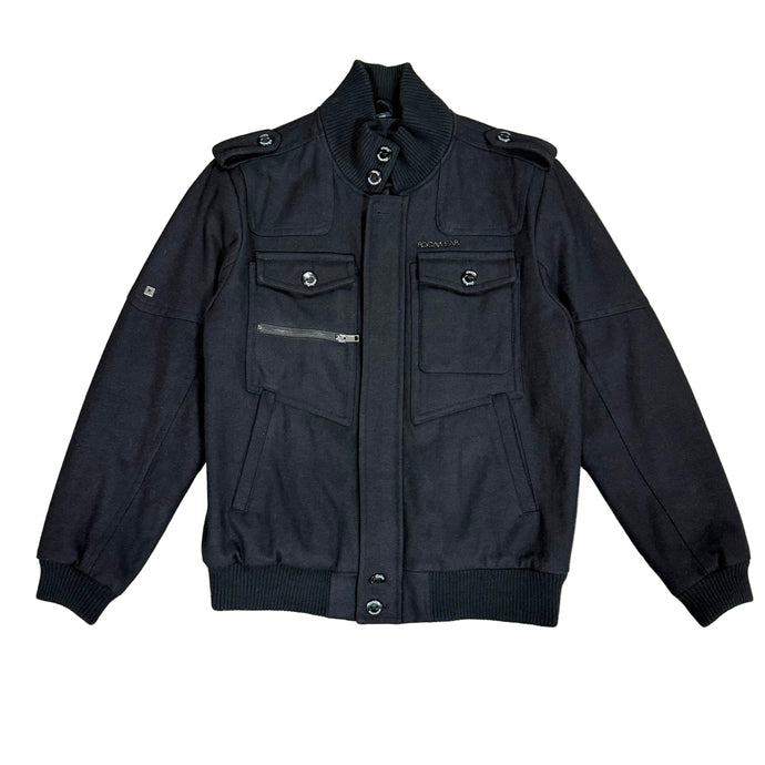 Y2K Rocawear Black Wool Blend Jacket Size Large