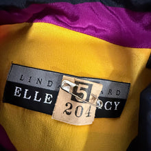 Load image into Gallery viewer, 90s Linda Allard Ellen Tracy Silk Striped Jewel Tone Blouse  Size 8
