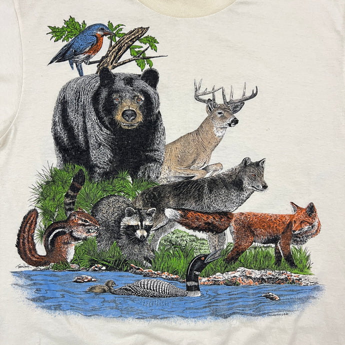 Vintage Single Stitch Harlequin Wildlife T-Shirt Size Medium