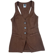 Load image into Gallery viewer, Cute Dressy Brown Three Button Vintage Vest Size XXS Petite
