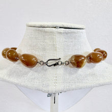 Load image into Gallery viewer, 70s Agate Stone Pendant Necklace 800 Silver Clasp
