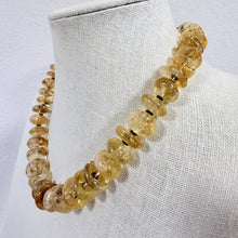 Load image into Gallery viewer, Vintage Chunky Citrine Rondelle Bead Necklace 800 Silver Ornate Toggle
