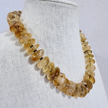 Load image into Gallery viewer, Vintage Chunky Citrine Rondelle Bead Necklace 800 Silver Ornate Toggle
