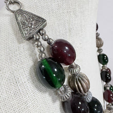 Load image into Gallery viewer, Vintage Double Strand Glass Bead Statement Necklace
