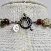 Load image into Gallery viewer, Carved Genuine Jasper &amp; Agate Leaf Statement Necklace Joan Rivers
